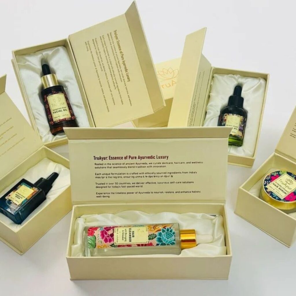 High-end magnetic rigid box for perfume packaging with custom branding and premium finish by Vintage Offset