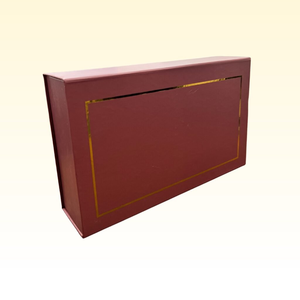 Luxury magnetic rigid box with premium matte finish and magnetic closure – manufactured in Delhi NCR by Vintage Offset