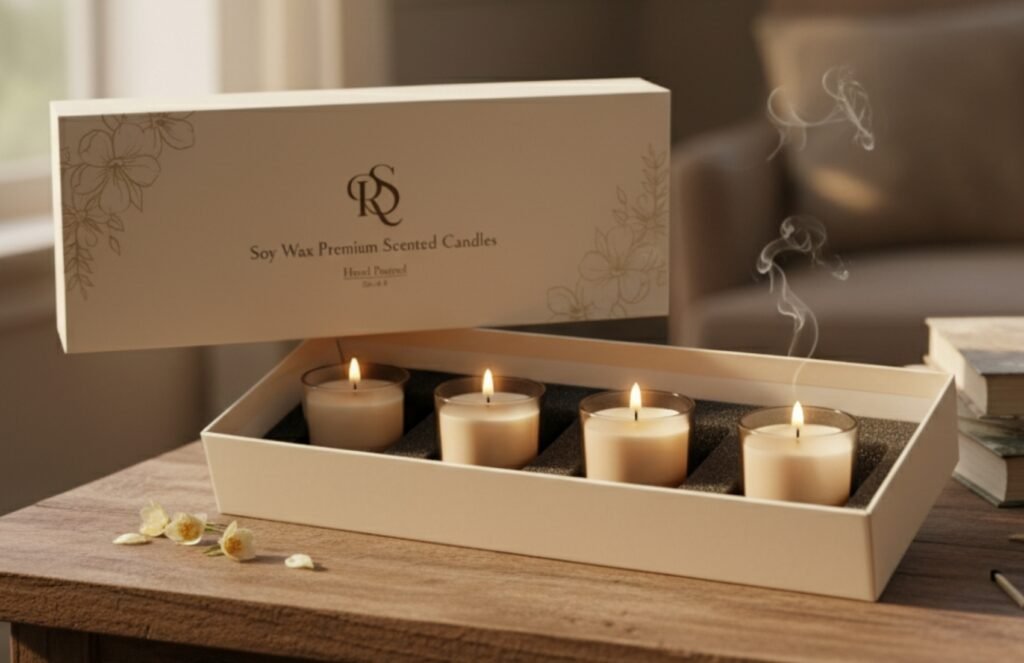 Premium candles packaging boxes by vintage offset